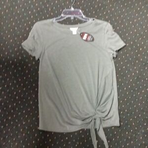 Caslon Olive Short Sleeve Top with Side Tie